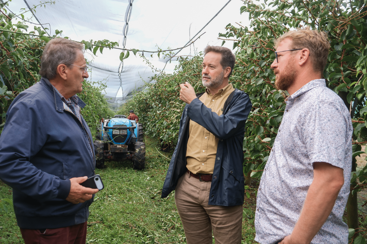 M. Lafitte, M. Lapeyre et M. Causse sur le terrain pour constater les dégâts