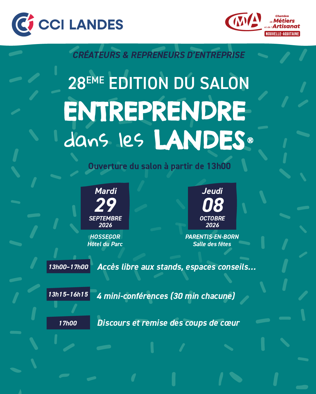 Visuel Entreprendre dans les Landes - 2026