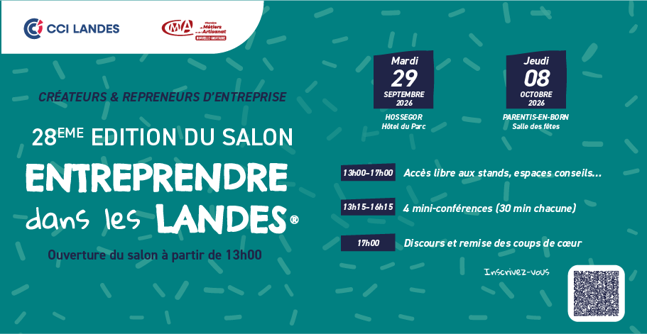 Visuel Entreprendre dans les Landes - 2026